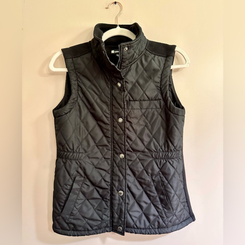 Valerie Bertinelli Black Fleece Vest Size Small